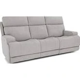 Ashbee Zero Gravity Sofa w/ Power Recline, Head Rests & Footrest Ext in Dove Neutral Fabric